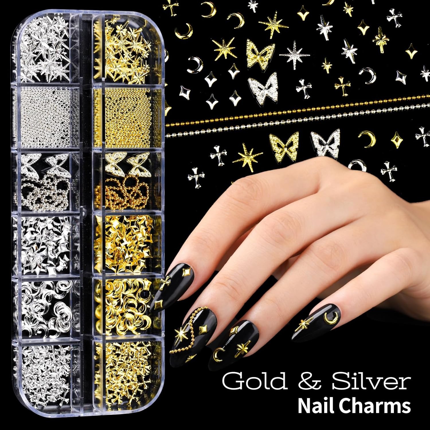 Teenitor Nail Art Kit: 3D Charms, Gems, Brushes & Dotting Tools