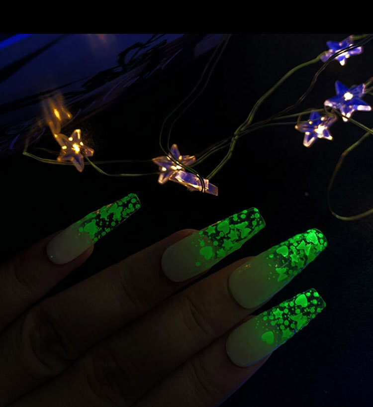 Butterfly Love Luminous Shiny Colorful Nail Art Glitter Sequins Glow In The Dark
