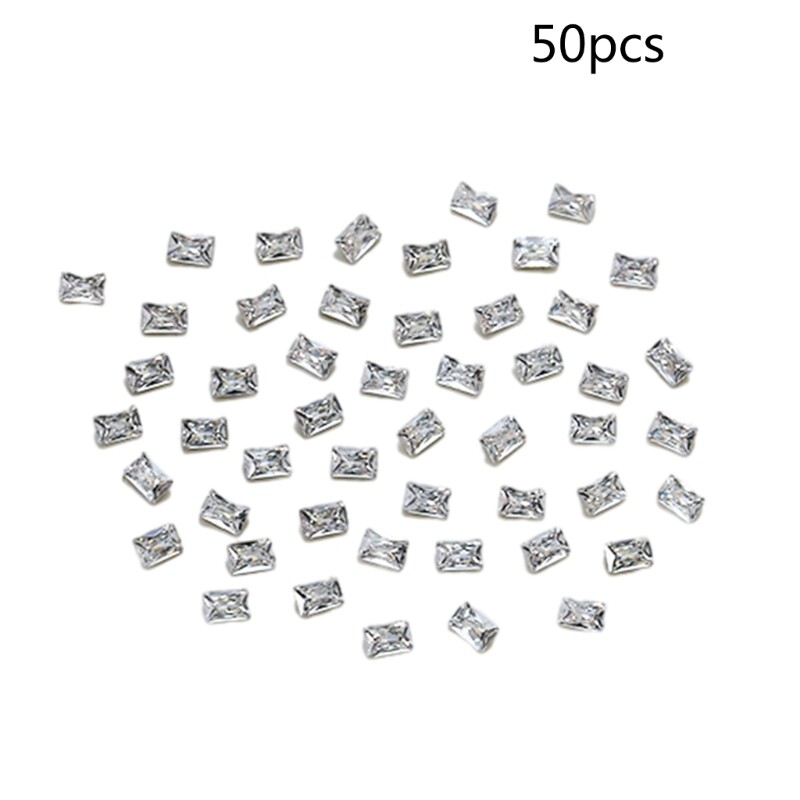 50pcs Rectangle Pointed Bottom Rhinestones Personalize Your Decor