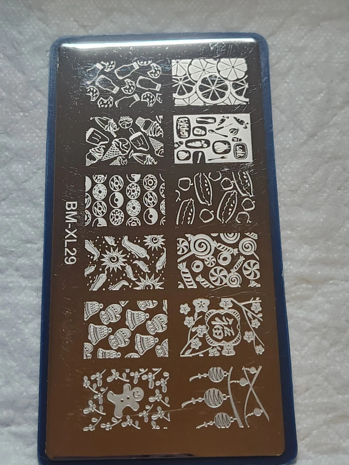 Bundle Monster BM-XL29 Nail Stamping Plate Food Celebration