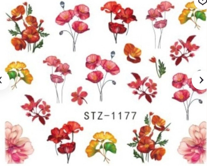 Flower, Floral Nail Art Water Decals DIY Nail (Group 5)