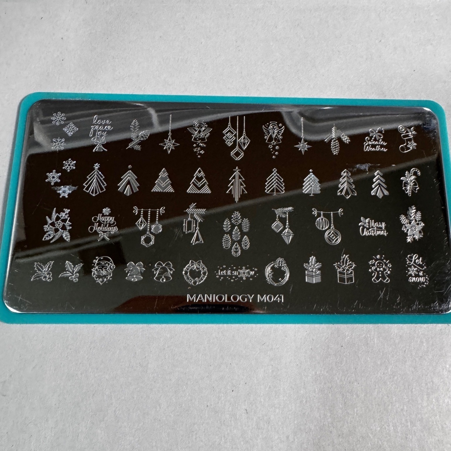 Maniology Nail Stamping Plates Set M041 M042 Silver Excellent Holiday Winter DIY