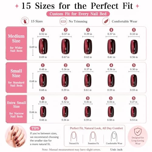 360 pcs Cat Eye Press on Nails – 12 Colors Glossy Glitter Aurora Cat Eye Shades