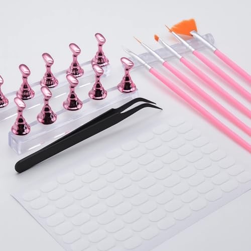 Nail Art Tools Set – 15pcs Nail Art Brushes, 5pcs Dual-Ended Dotting Pens,