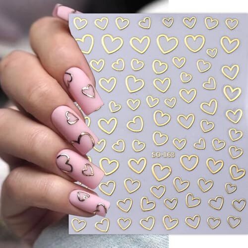 Heart Nail Art Stickers Valentine’s Day Nail Decals 8PCS Empty valentine style3