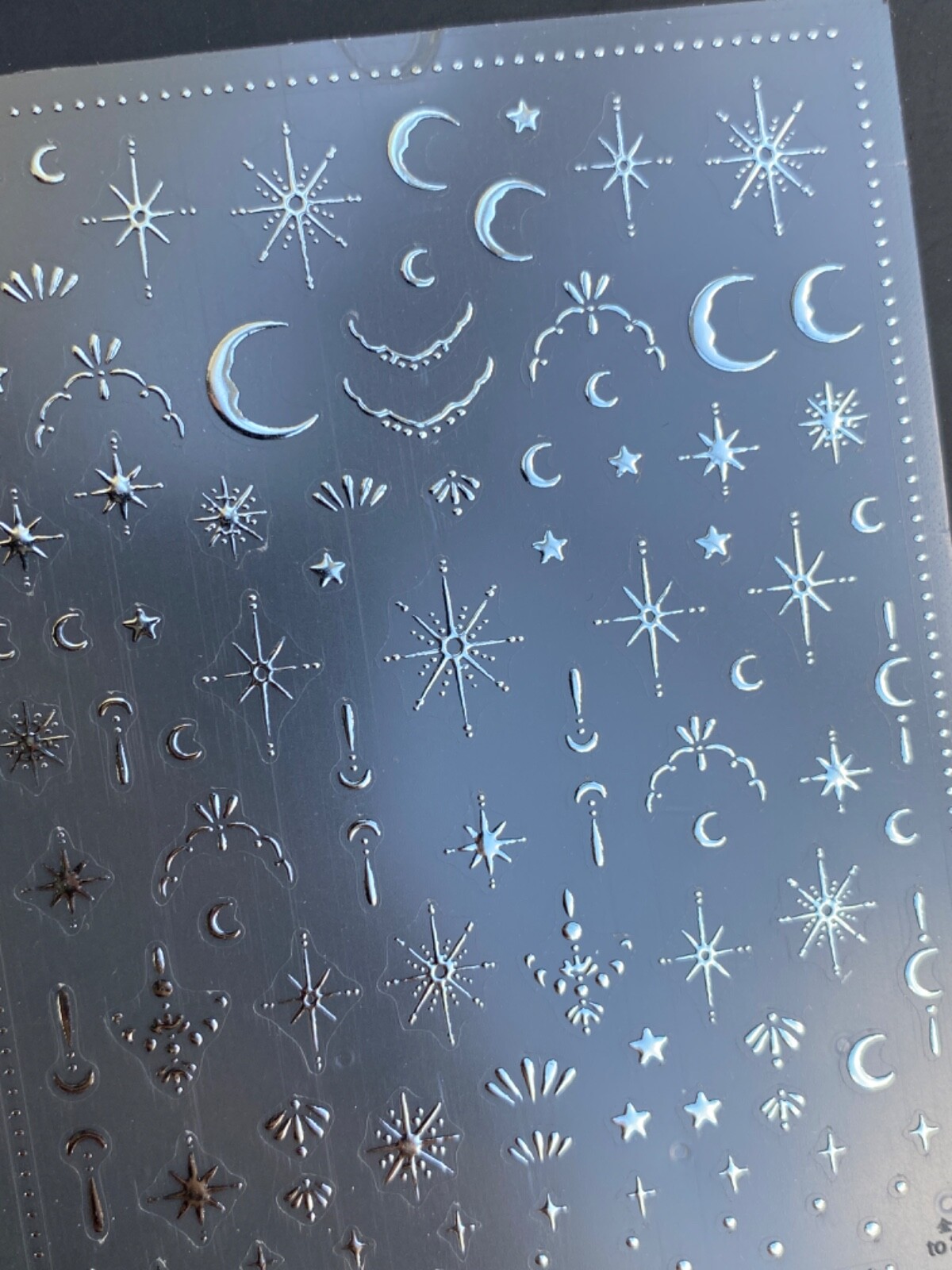Silver Nail Art Stickers Moon Star Sky DIY Decals High Quality Unique Gifts