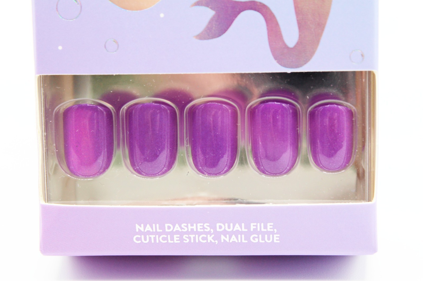 Red Aspen Pink/Purple Press-On False Nails- Short Square- Lot of 4
