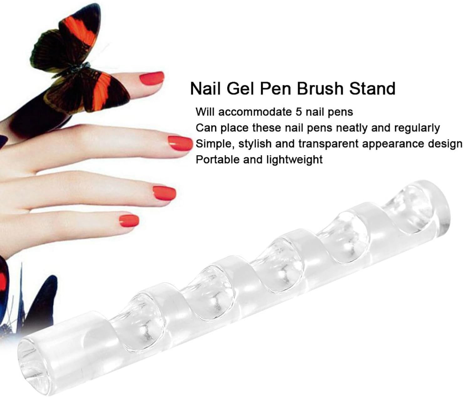 4 Pack Crystal Bar Pen & Brush Holder Stand for Nail Art Painting Manicure Tools