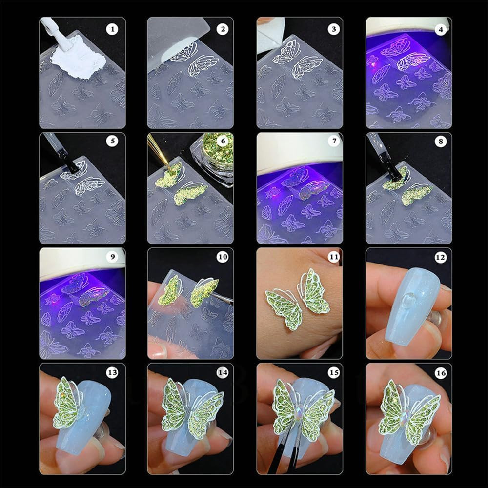 Silicone 3D Flower Nail Mold for Resin Art and Nail Charms Supplies
