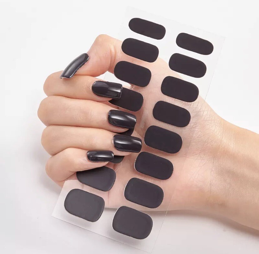 Deep Plum 16 Nail Stickers Full Cover Wraps DIY Manicure Nail Art Decoration