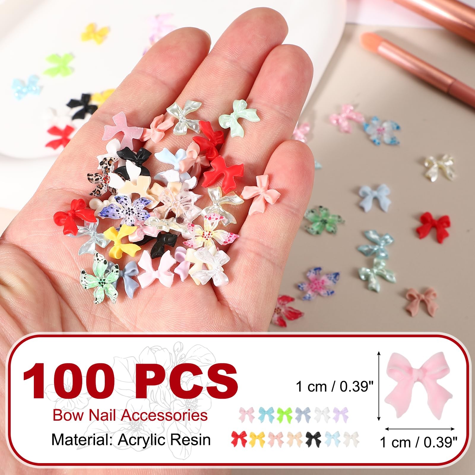 Nail Bows, 3D Flowers for Nails Acrylic Resin Bows Art – Fitting for (DIY Man…