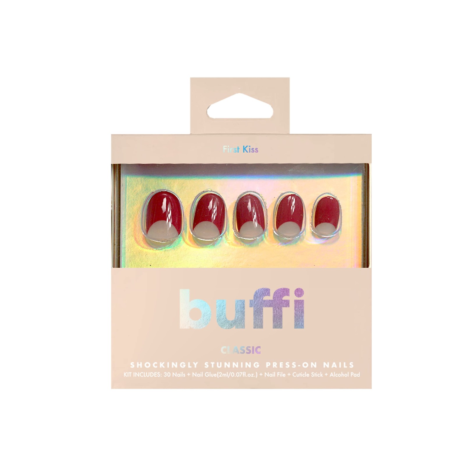 BUFFI Press-On Nails First Kiss – Short Round Oval Nail short,