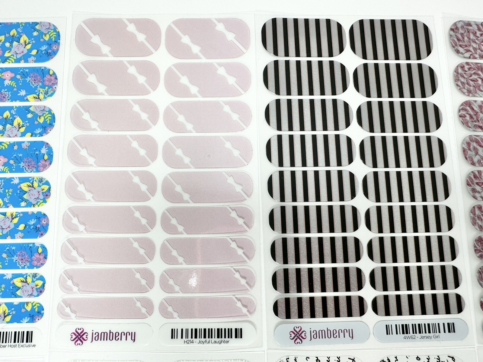 Jamberry Nail Polish Wraps Full Sheets Pattern Flower Sparkle Mixed Lot of 10