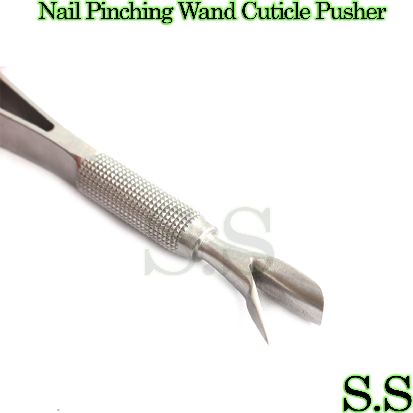 Nail Pinching Wand Cuticle Pusher C-Curve Multifuncation Stainless Steel Tools