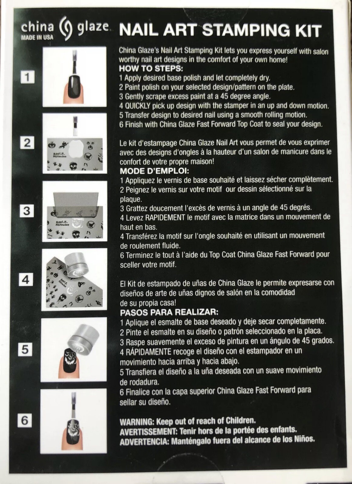 China Glaze Ghoulish Stamping Kit Stamping Plate Stamper & Scraper