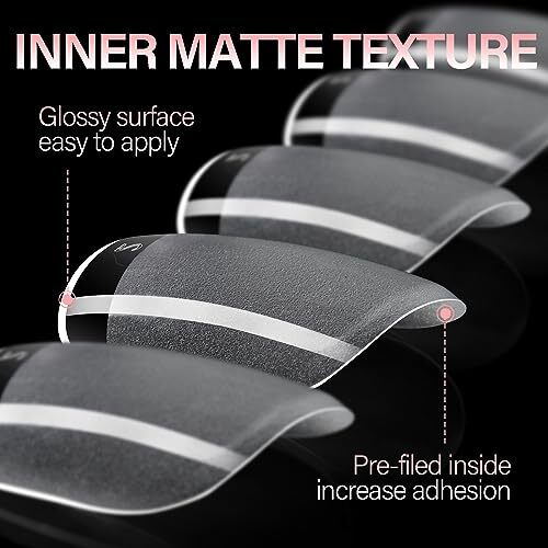 Nail Tips Soft Gel Full Cover Half Matte Nail Tips Clear Extra Short Square