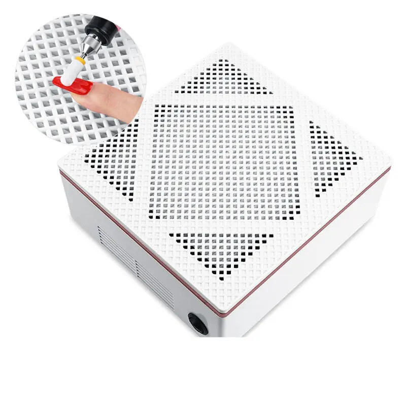60W Desktop Electric Nail Dust Collector w/ Filter Strong Power Low Noise