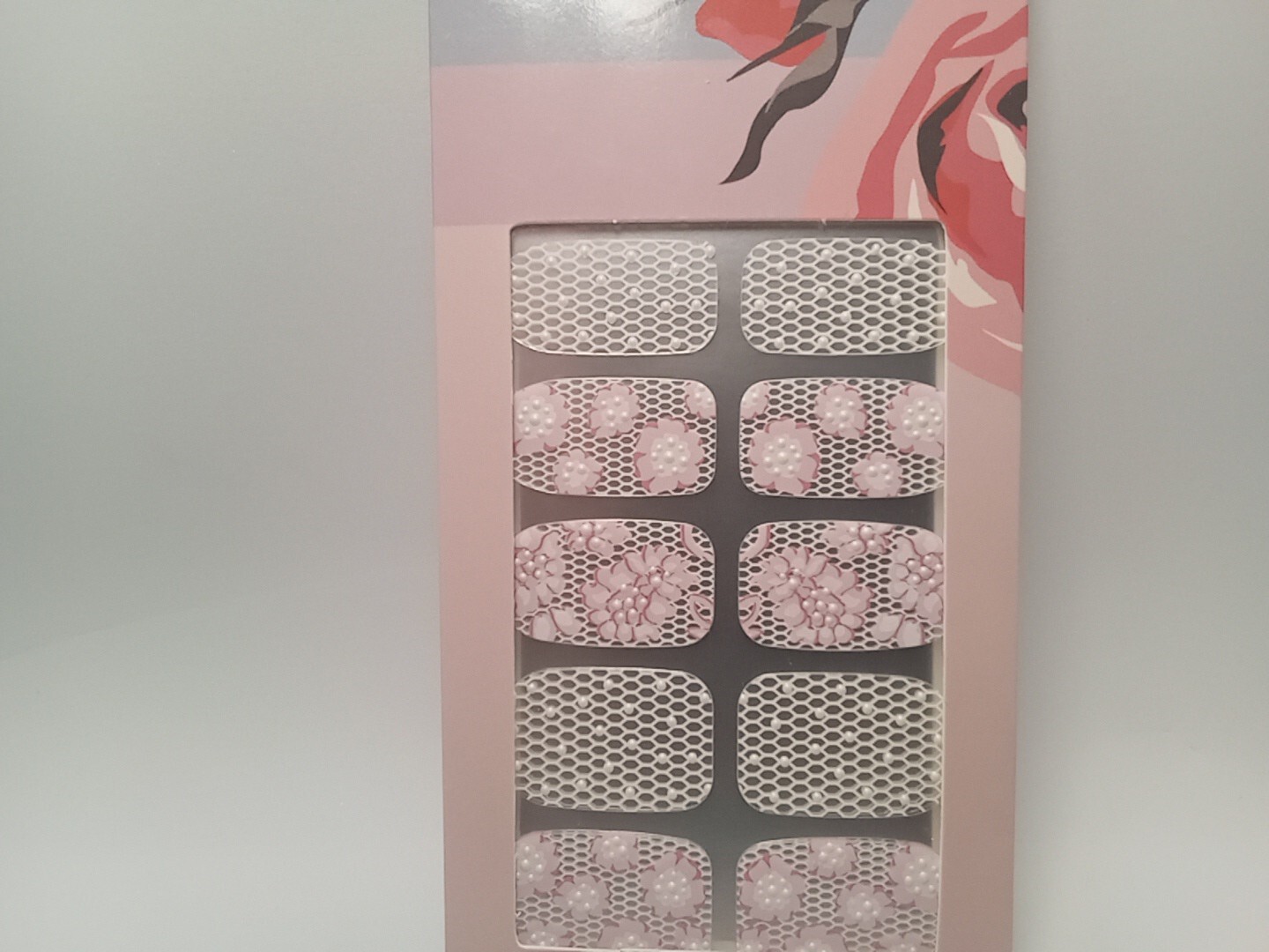 Mary Kay Nail Appliques Fingernail Stickers Into the Garden Flowers Pink & White
