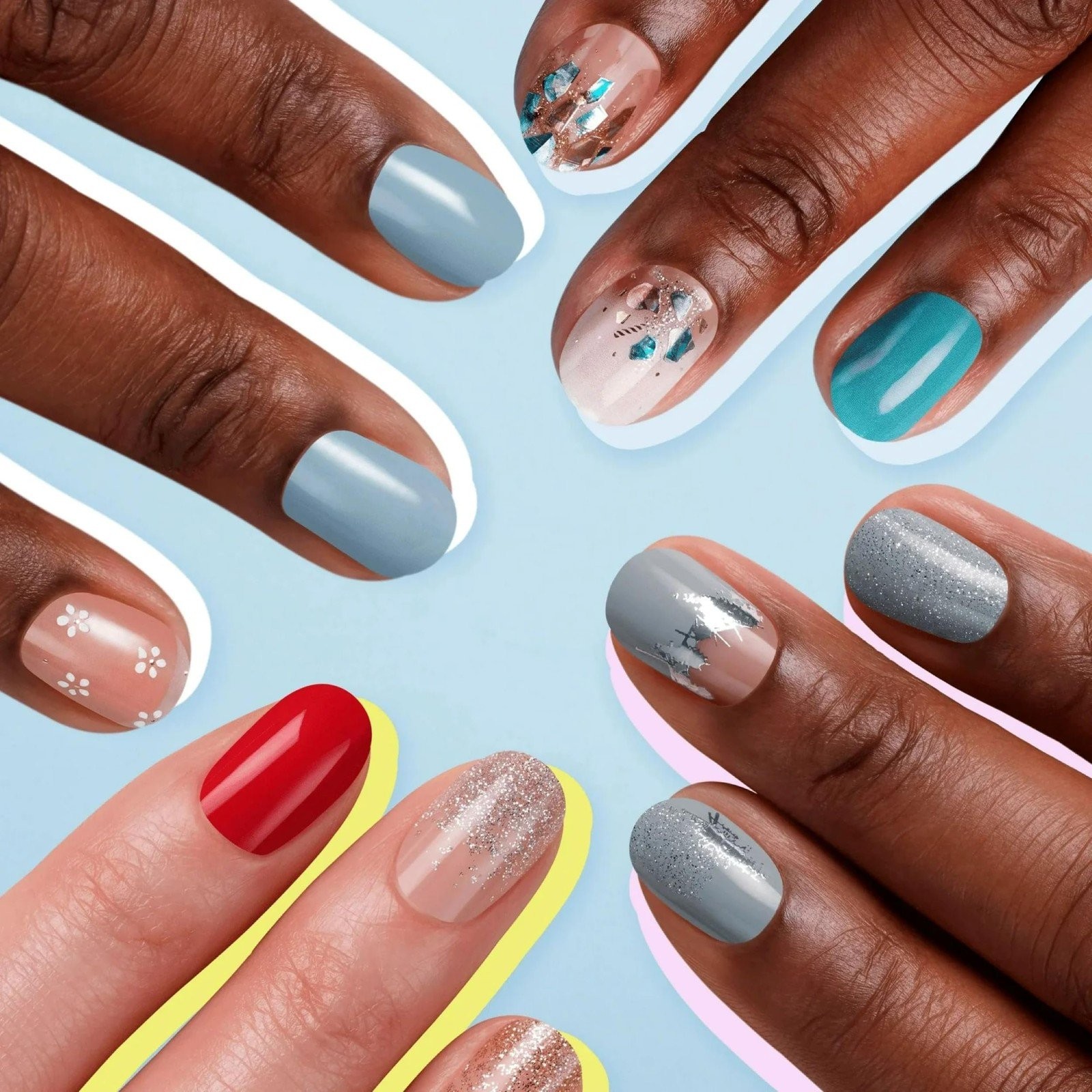 Sally Hansen Salon Effects, A-List Ruby​, Nail Strips, No UV Light Needed, No…