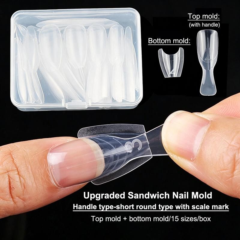 Original Sandwich Nails Dual Forms – 60Pcs Nail Mold For Quick Nail Salon Use