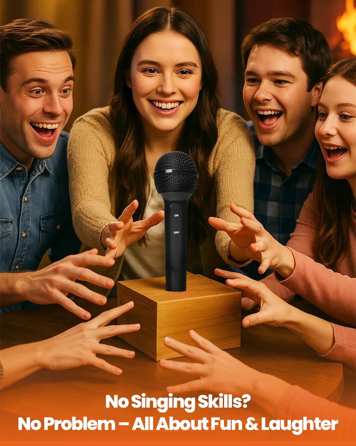 ouaohu Grab Microphone Music Board Game, 7.87 inches x 3.54 inches, Black