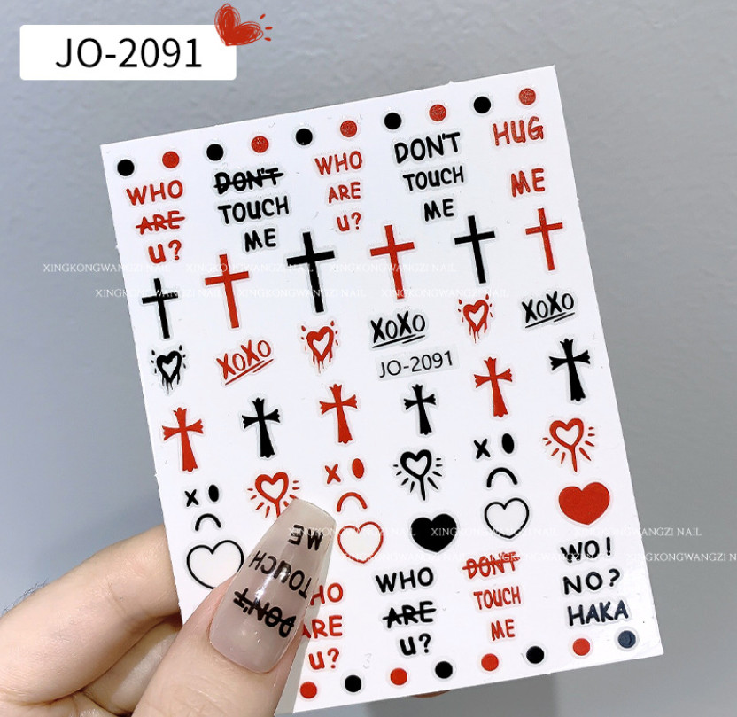 Nail Art 3D Stickers Self Adhesive Decal CROXION Cross Heart Butterfly Moon NH21