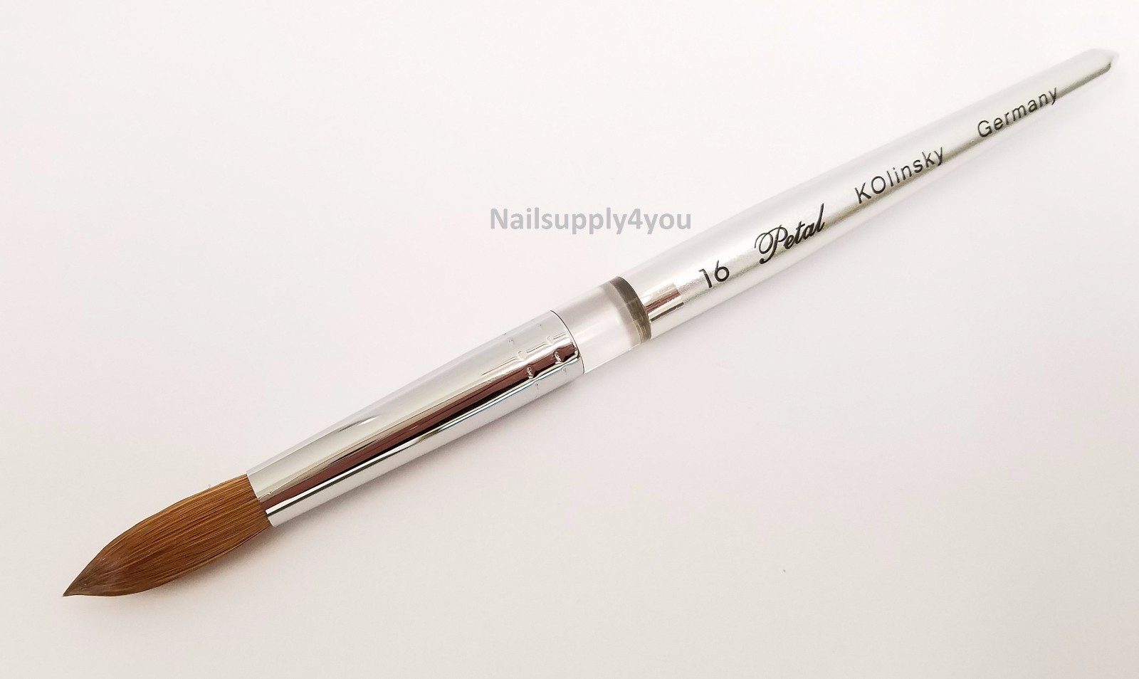 Petal Kolinsky Silver Handle – Acrylic Nail Brush Manicure (ROUND) – Size #16