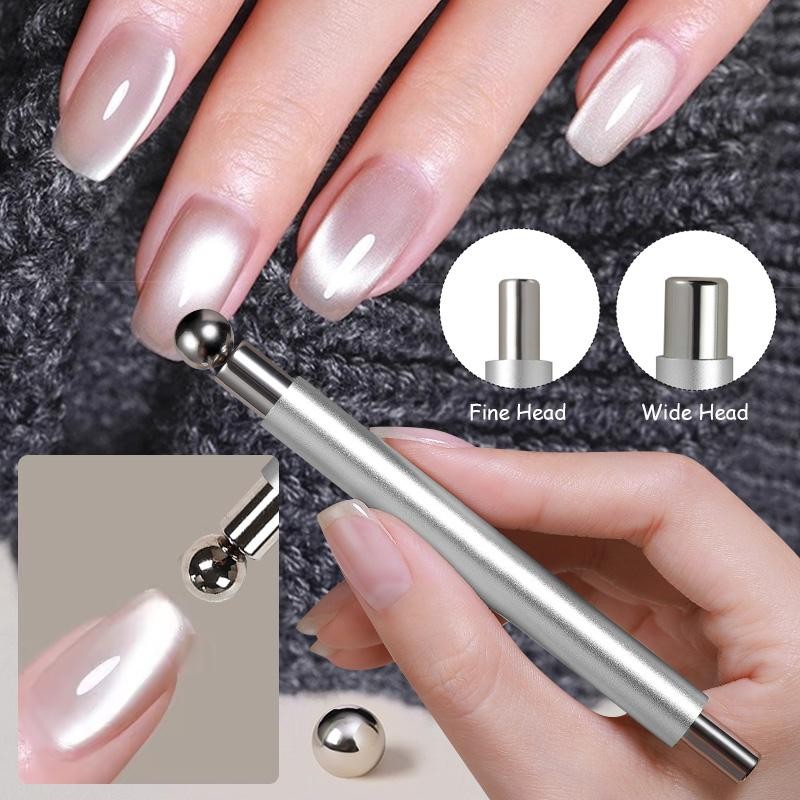 2-in-1 Cat Eye Magnet Wand, Double Head Stick with Steel Ball for DIY nail art