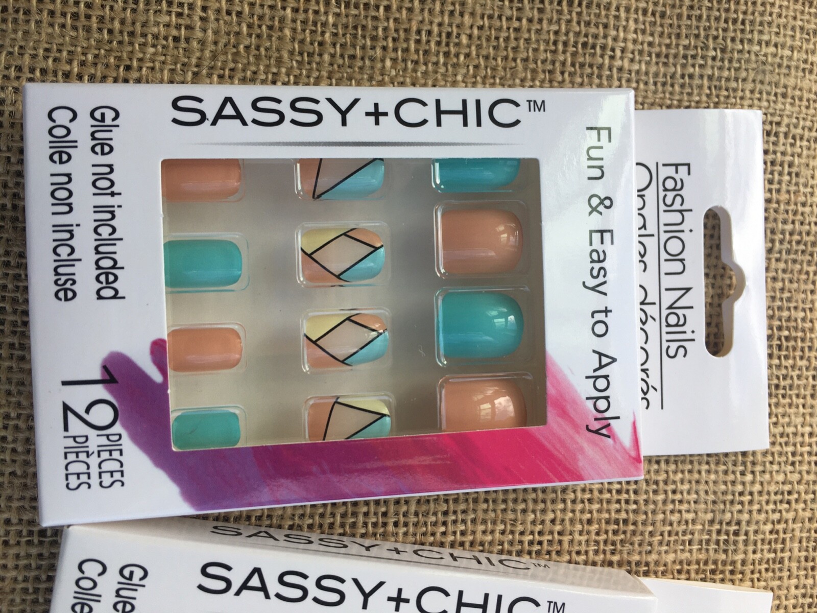 Fashion Nails Fun & Easy to apply set of three pairs New never opened