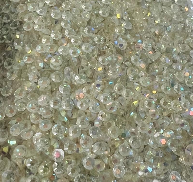 Clear Iridescent Jelly Resin 3mm Round Flat Back Nail Jewelry Crafting Gems
