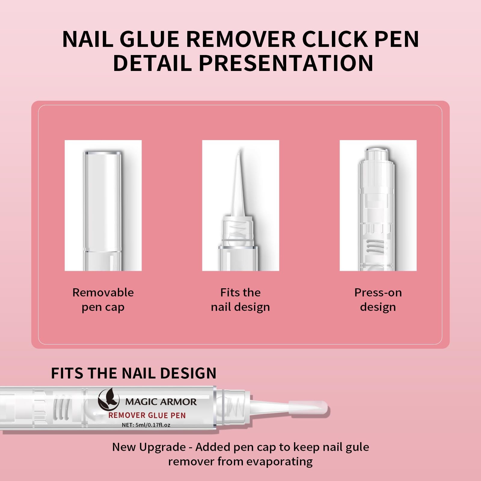 15g Semi Solid Nail Glue with 5ml Remover for Press On Nails, No UV Lamp
