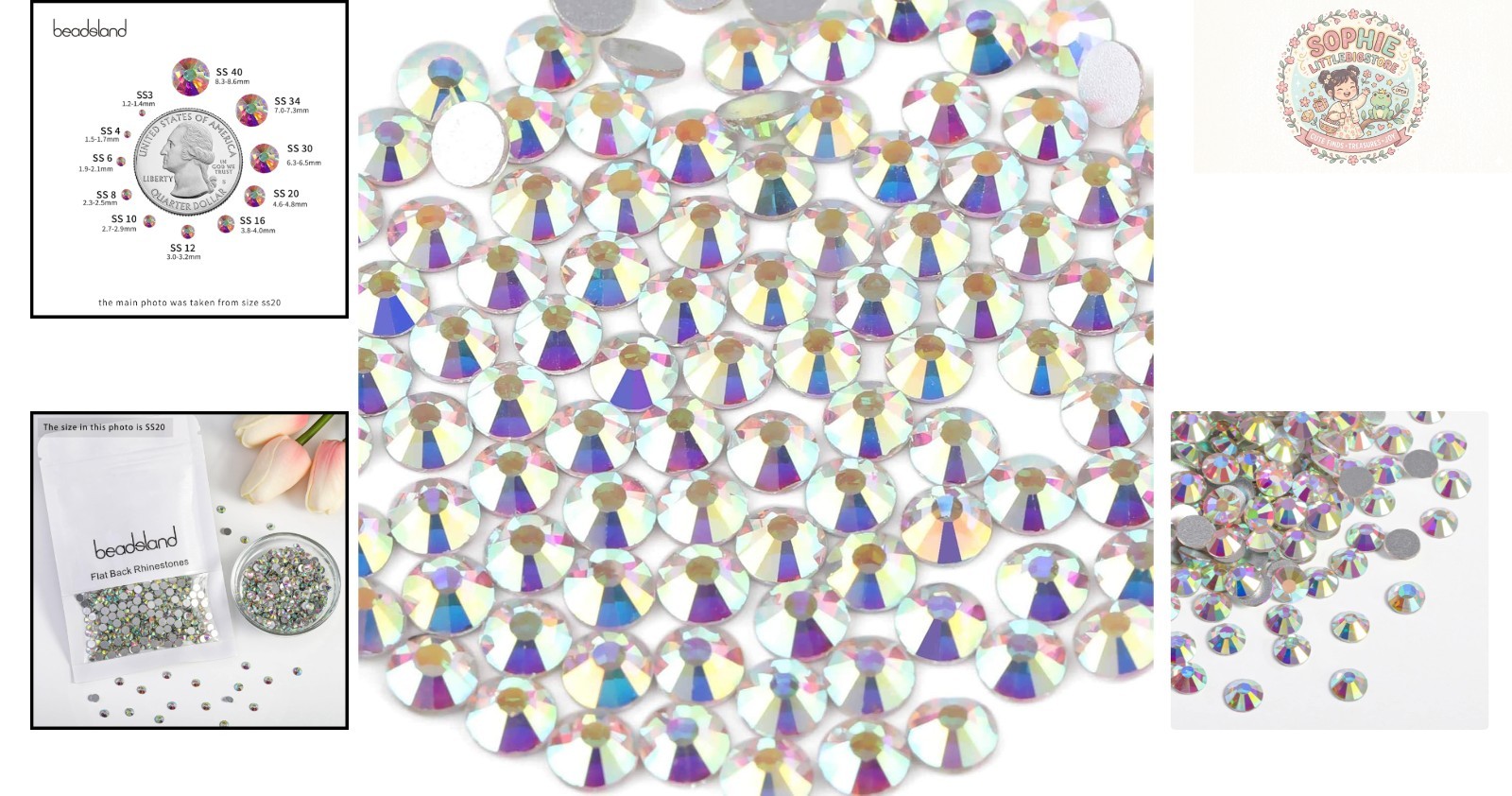 SS20 Crystal Flatback Rhinestones – 1440pcs for DIY Nail Art & Body Decor