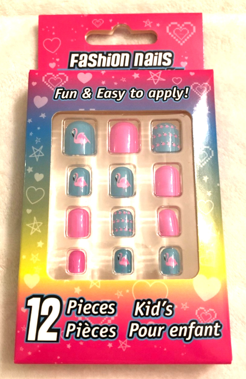 Lot of 6 Boxes Assorted Kids/Small Adult Fashion Nails Press-On 72 Pcs NIB
