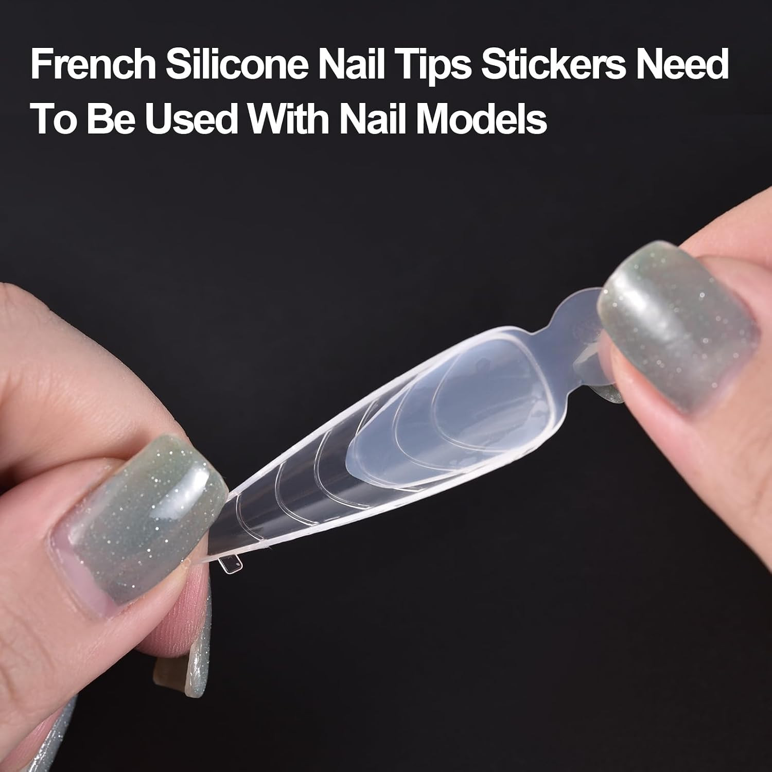 60Pcs 5 Shapes Nail Tips Stickers Model 12 Size Reusable Silicone Pads for Gel E