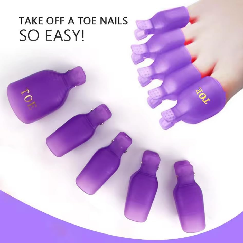 Yimart Nail Art Soak Off Clip Removal Clamp Set – Specialized Purple, Pink