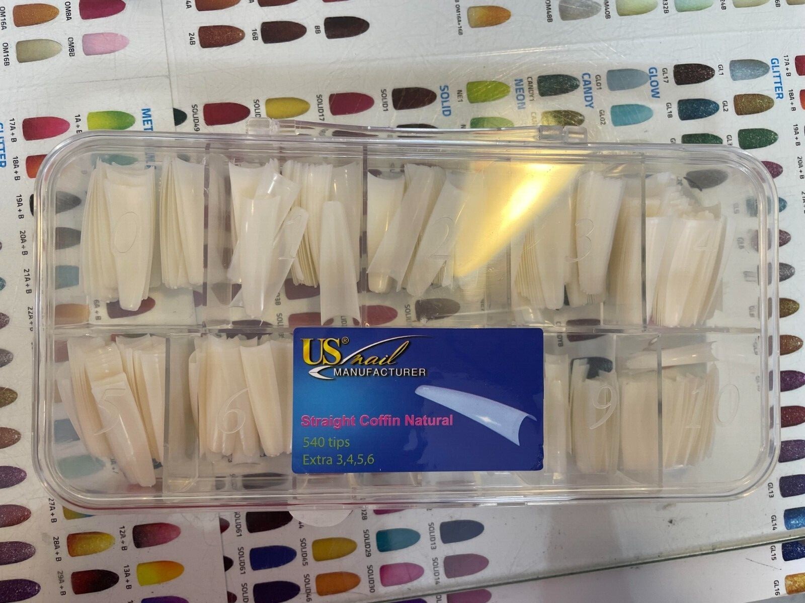 US Nail Manufacturer – Straight Coffin Nail Tips 540 Tips – New Shape