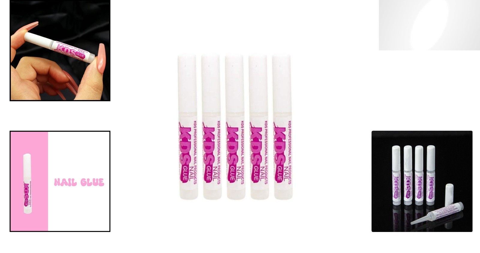 Water Resistant Nail Glue Set – 5 x 0.07 oz Super Bond Adhesive for Nail Tips