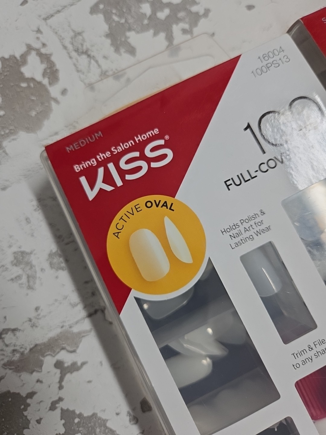 KISS 100 FULL COVER NAILS SQUARE AND OVAL NAILS HOLDS POLISH & NAIL ART #1103