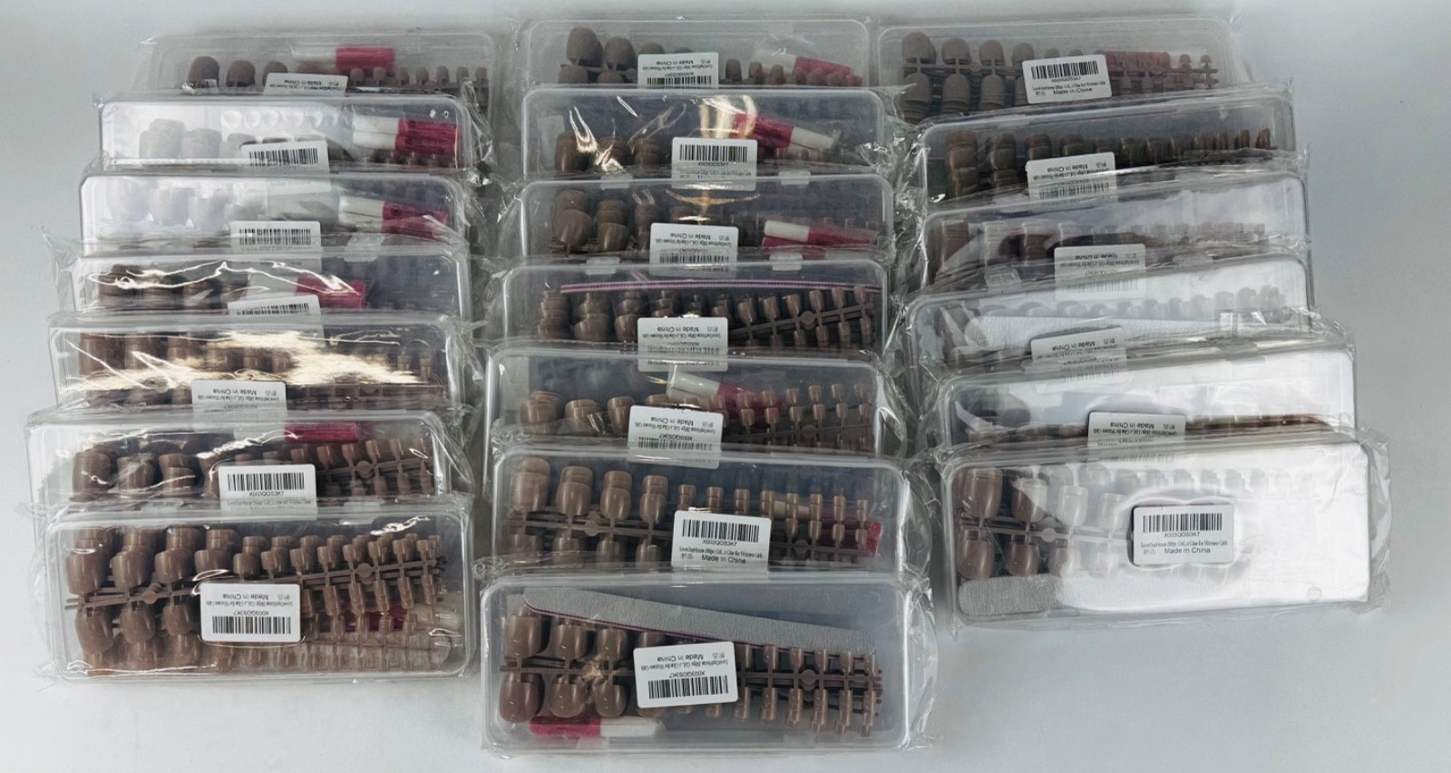 LoveOurHome 240pc Brown Nude Toe Nails Pedicure Tips 20 Pack
