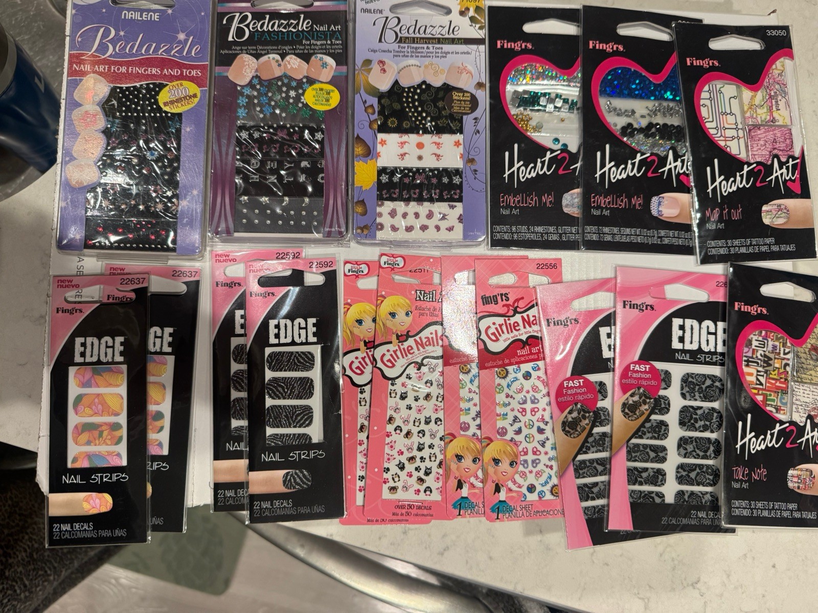 17 pcs of NAIL WRAPS STICKERS – Full Self Adhesive Decoration Art Decals
