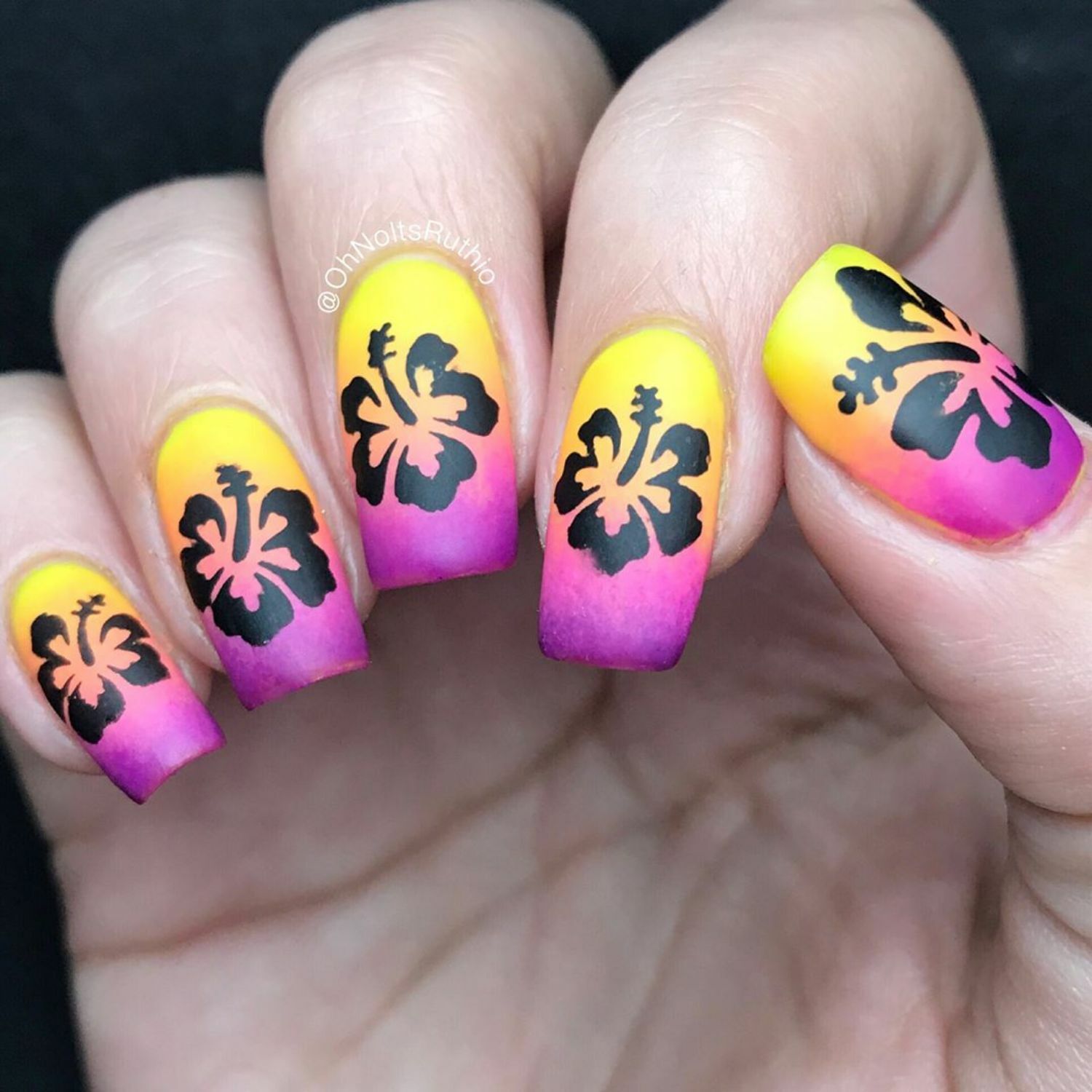 Hibiscus Stencils for Nails, Nail Stickers, Nail Art, Nail Vinyls