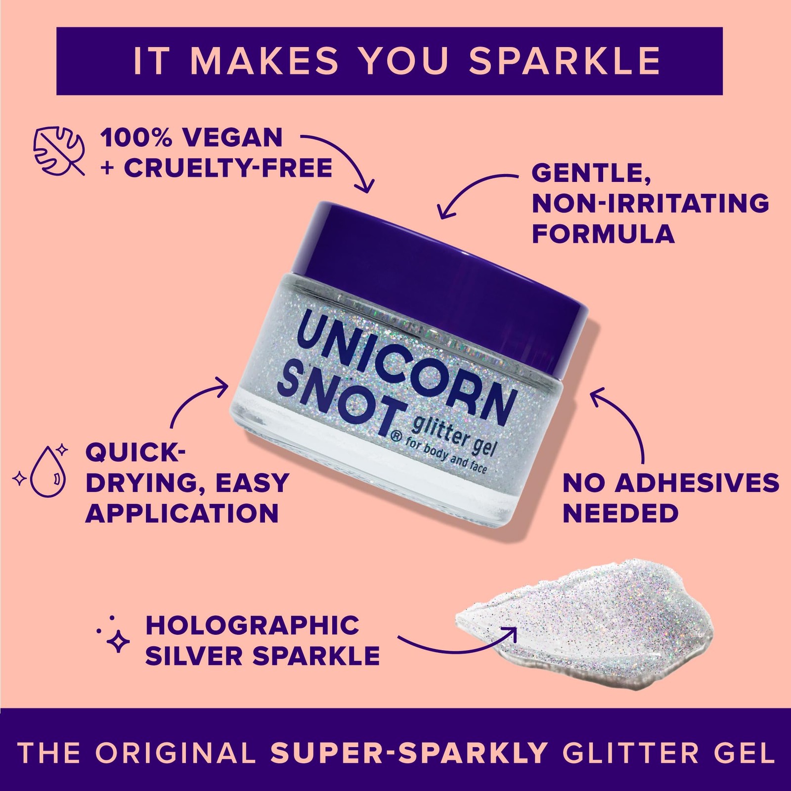 Holographic Face Glitter & Body Glitter Gel | Hair Glitter, Vegan & Cruelty F…