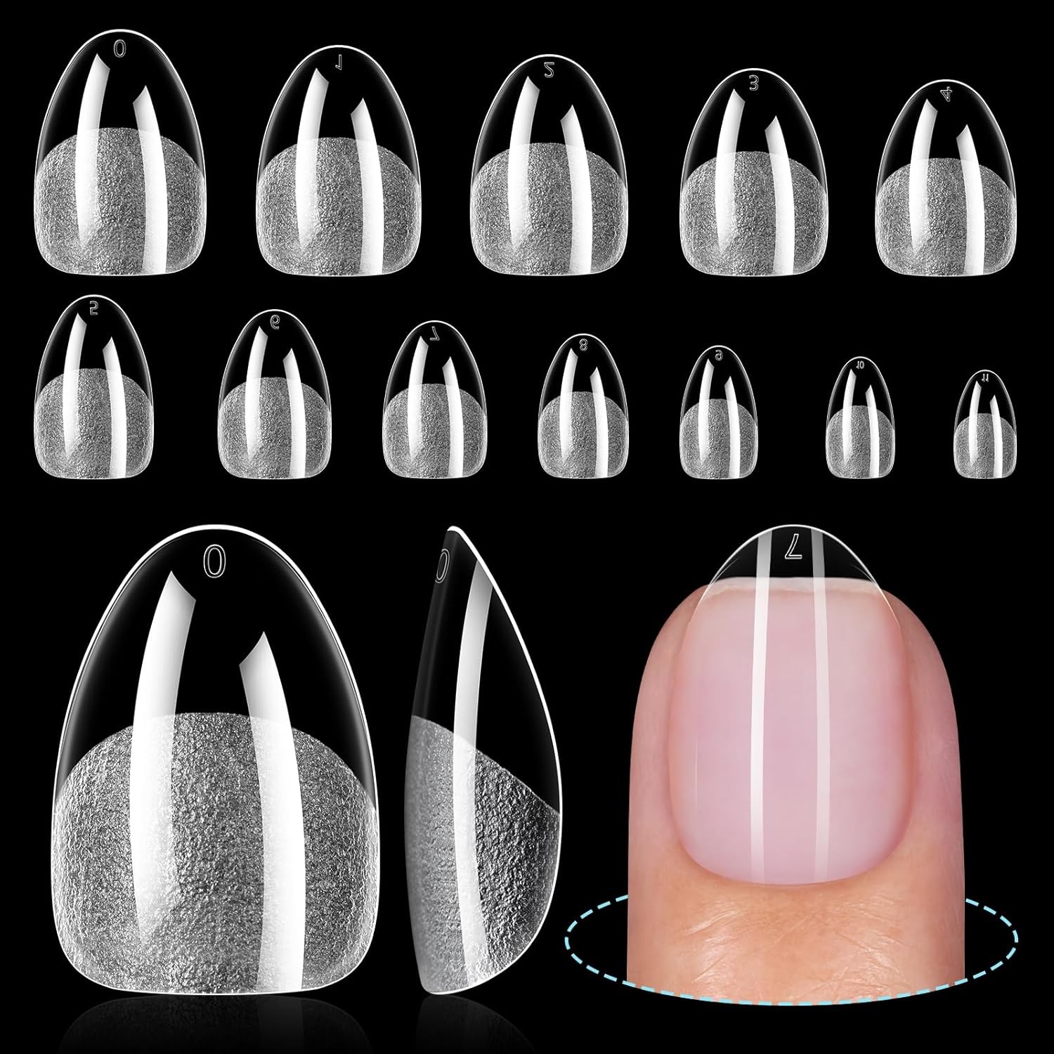 TOMICCA Extra Short Square Nail Tips, 192Pcs Acrylic Clear Nails for DIY Gel