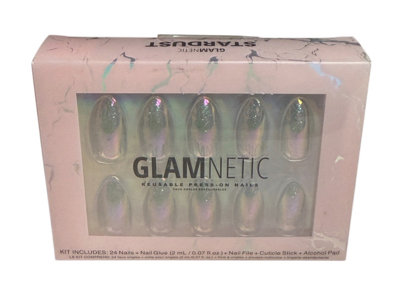 Glamnetic Stardust Medium Holographic Almond Press-On Nails Vintage Pkg ~ SEALED