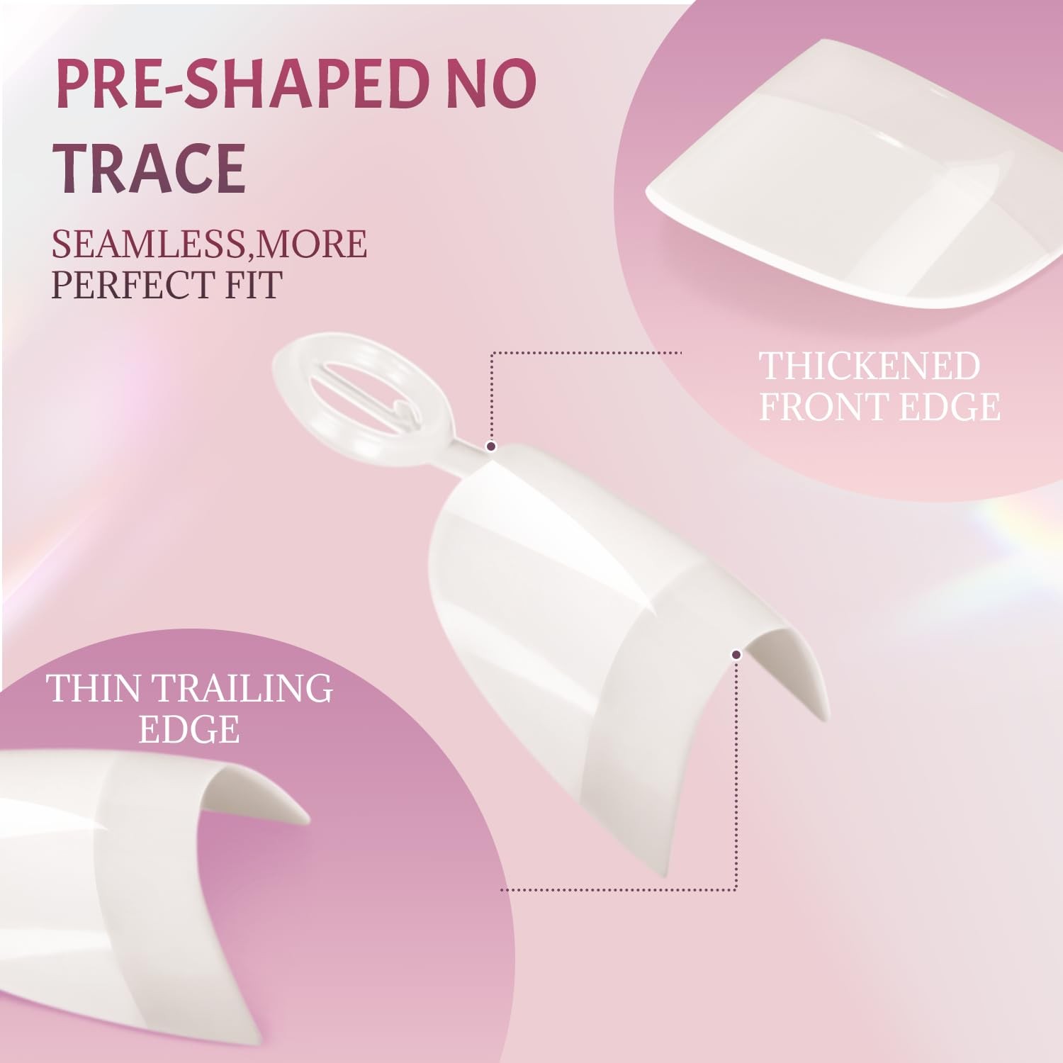600Pcs Short Nail Tips- Oval Half Cover False Tips 12 Sizes French Acrylic Nails