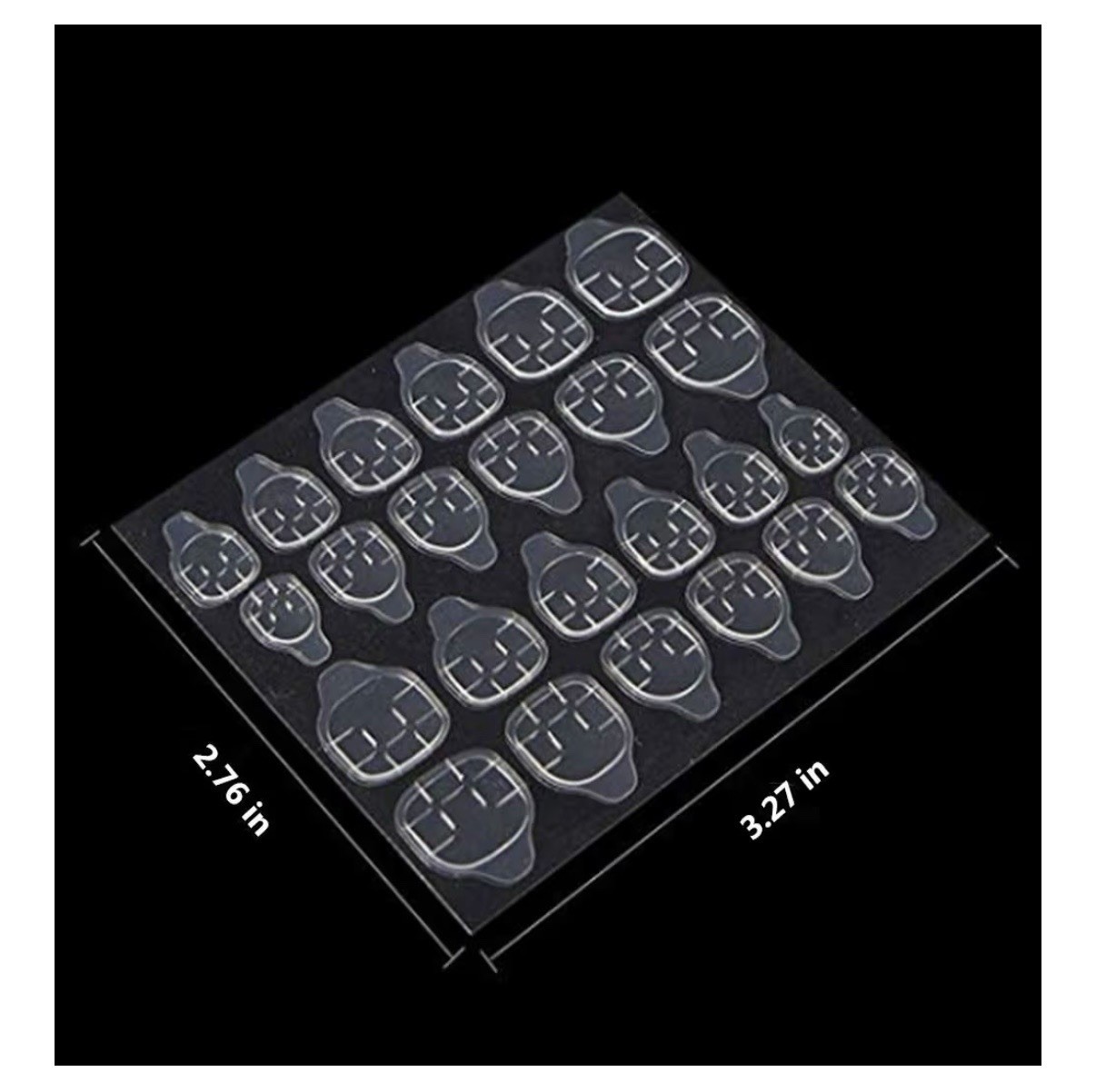 Nail Adhesive Tabs (480pcs), Transparent, Waterproof, Variety Pack, 20 Sheets