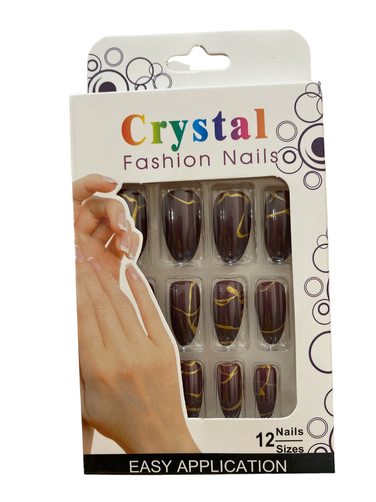 Crystal Fashion Nails 12 Nails Sizes Easy Application Chose Your Color
