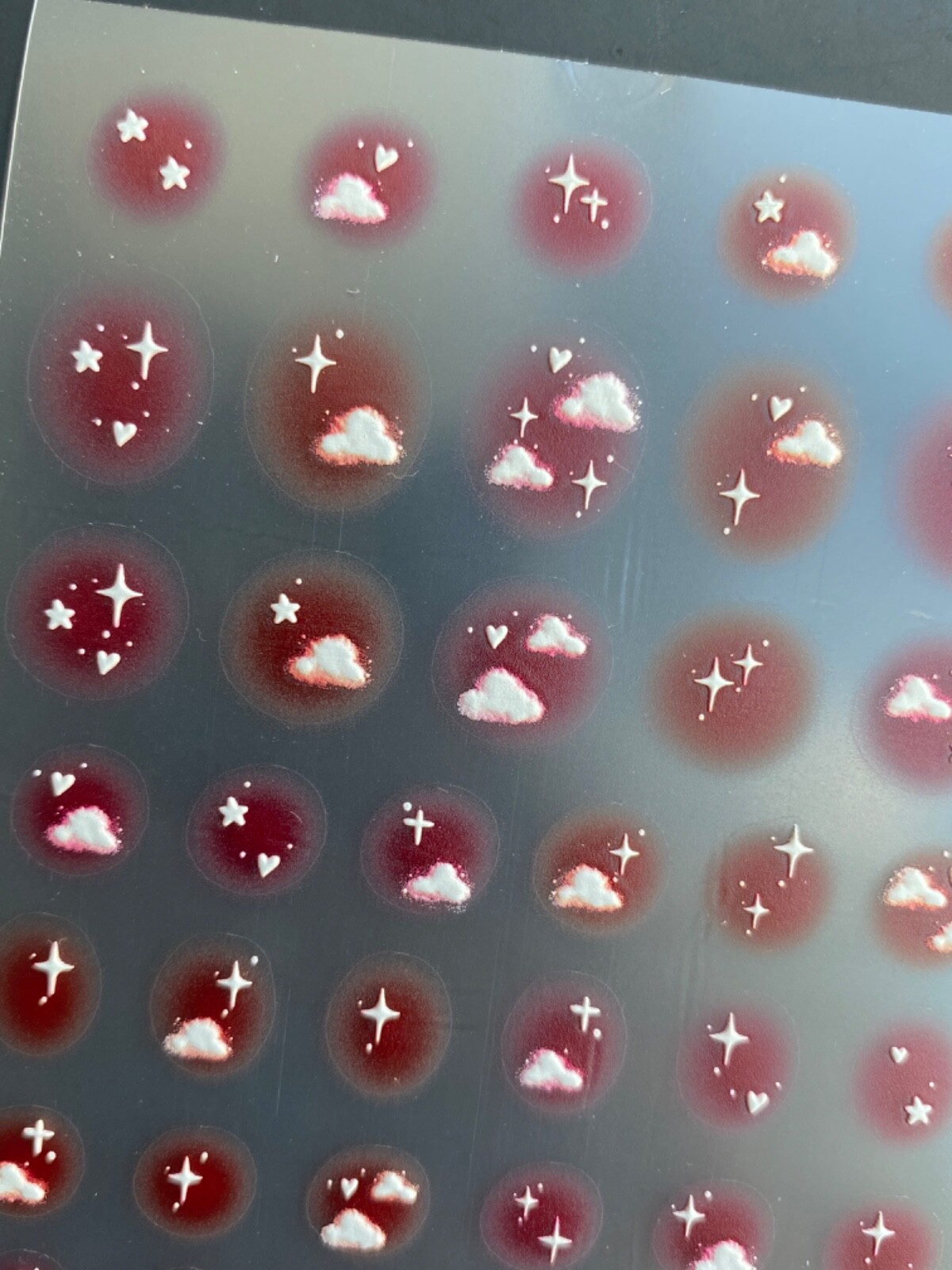 3D Nail Art Stickers Red Heart Cloud Star DIY Decals High Quality Unique Gifts