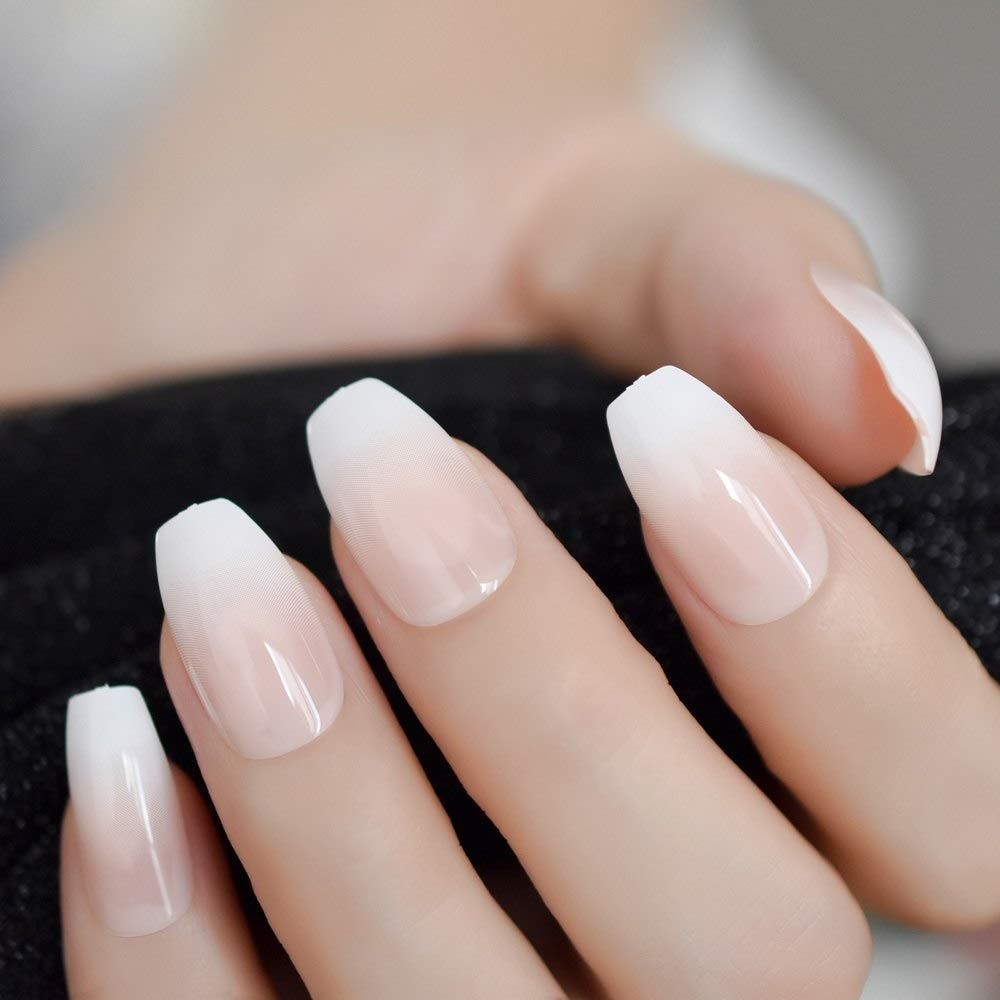 Fashion-Forward Ombre Ballerina Coffin Nails – Easy Press On for Any Occasion