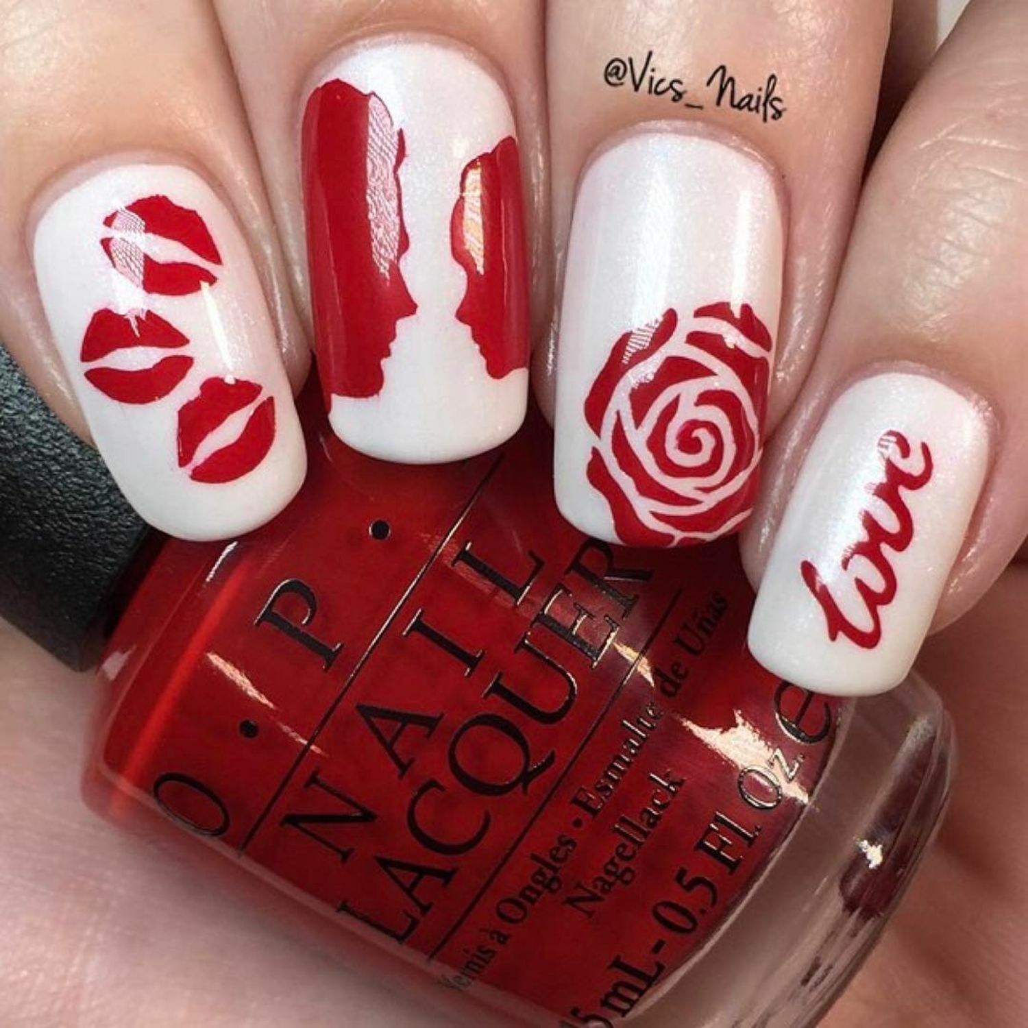 Kisses Stencils for Nails, Valentine’s Day Nail Stickers, Nail Art, Nail Vinyls